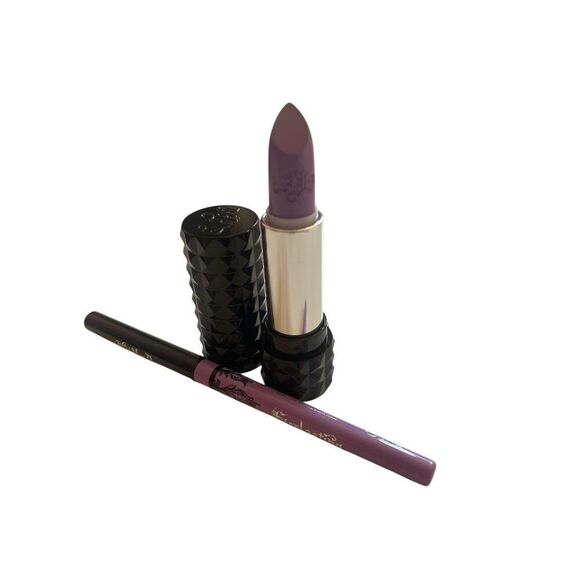 Kat Von D KVD Studded Kiss Creme Lipstick & Lip Liner Coven Lavender NEW Full Sz - Picture 2 of 4